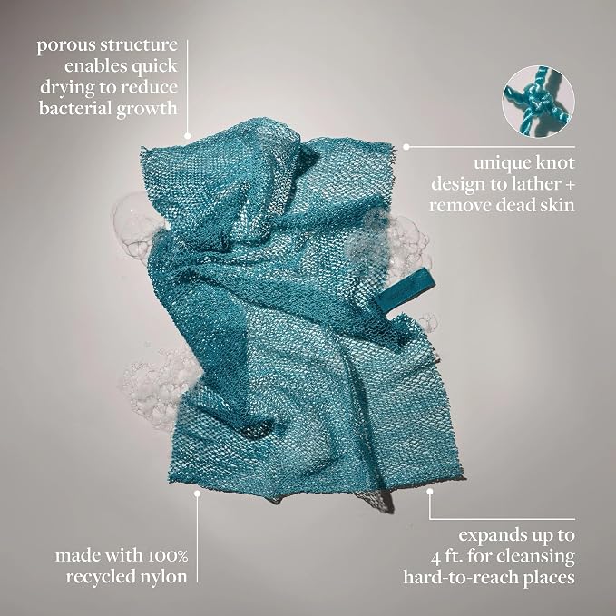 EcoTools Exfoliating Bath Net, Inspired By African Net Sponge, Exfoliates & Cleanses Whole Body, Flexible & Reusable, Eco-Friendly Body Scrubber, Vegan & Cruelty-Free, 1 Count
