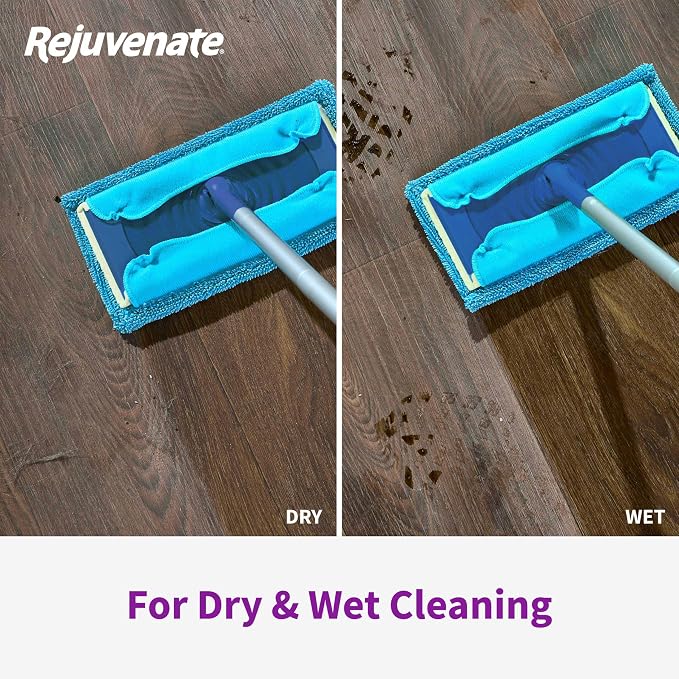 Rejuvenate Microfiber Sweeper Pads, Fit Swiffer Sweeper Mops for A Sustainable Alternative to Disposable Cleaning Pads, Trap Dirt, Dust and Hair and Remove Dirt and Grime, 5 Count