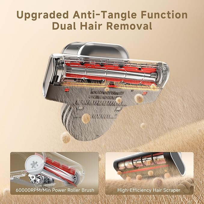 uwant 20Kpa Powerful Mattress Vacuum 700W Motor Bed Vacuum Set of 1 | Triple Hot Bed Vacuum, 60000RPM Tap, Aroma Care, UV-C Light and Ultrasonic, 20.3 oz Dust Cup, Mattress Vacuum for Bed, Sofa