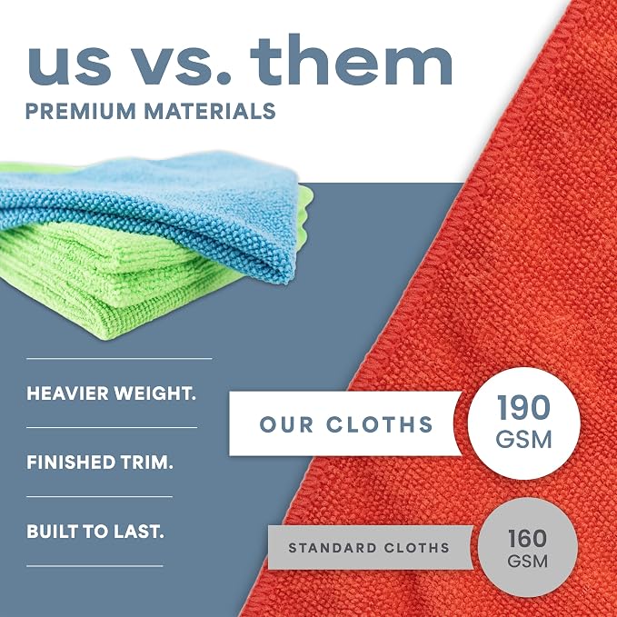 S&T INC. 200 Pack Microfiber Cleaning Cloth, Bulk Towels for Home, Reusable Microfiber Towels for Cars, Cleaning Rags, Assorted, 11.5 Inches x 11.5 Inches, 200 Count