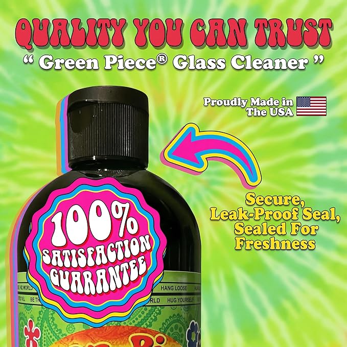 Green Piece® Glass Cleaner 1 Bottle (Made in USA)- All Natural Earth Friendly Multi-purpose Cleaner for Metal, Ceramic, Water Pipe 16 oz