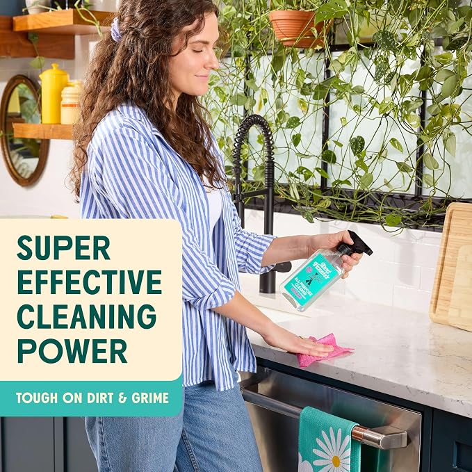 Aunt Fannie's All Purpose Vinegar Cleaner Spray, Lemon, Refill 64 oz | Cuts Grease & Grime, No Harsh Residue, Safe for Kitchens Bathrooms Windows Counters & Sealed Areas, Kid and Pet Safe