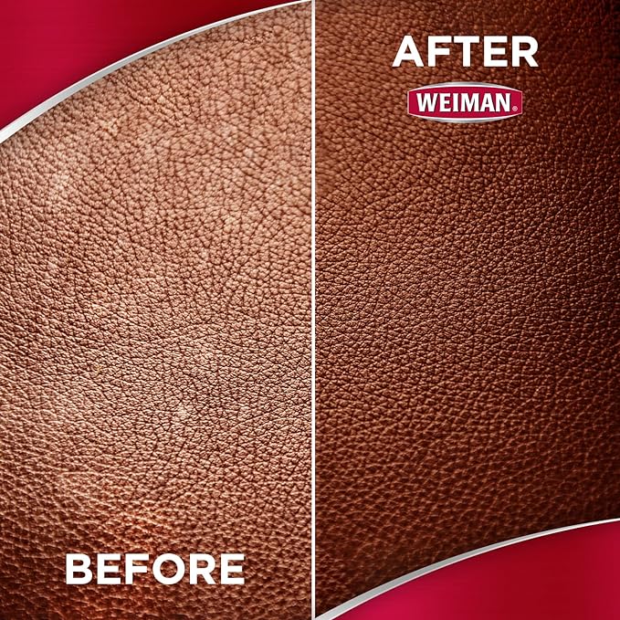 Weiman Leather Cleaner & Conditioner - Cleans, Restores & Protects Leather, UV Protection Prevent Cracking & Fading, For Car Seats, Sofas, Shoes, Bags & All Finished Leather Surfaces, 2 Pack, 60 Wipes