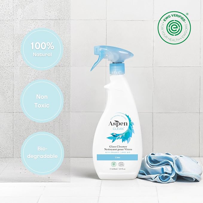 AspenClean | Glass Spray Cleaner | Streak-Free Window & Mirror Cleaner | Multi-Surface Cleaner| Non - Toxic | 100% Natural | EWG Verified | Pack of 2