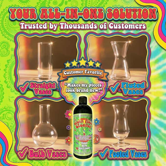 Green Piece® Glass Cleaner 1 Bottle (Made in USA)- All Natural Earth Friendly Multi-purpose Cleaner for Metal, Ceramic, Water Pipe 16 oz