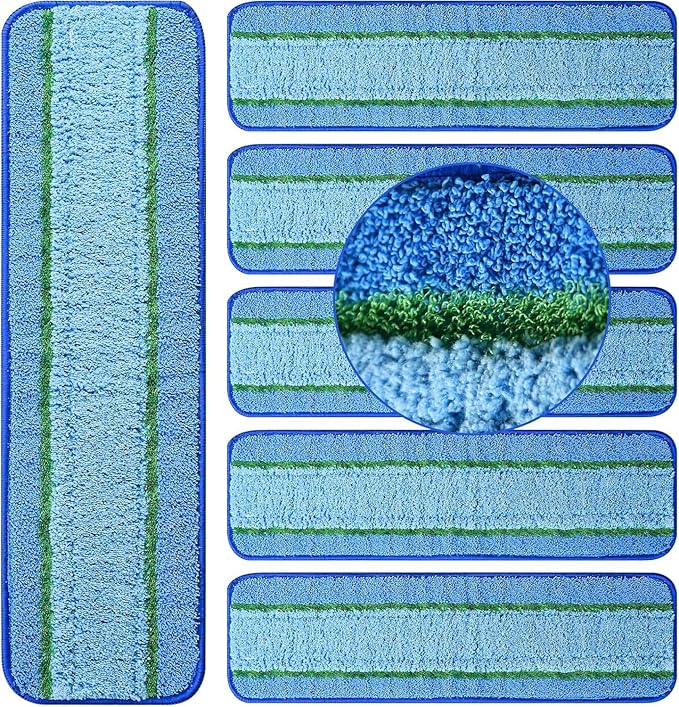 6 Pack Deep Clean Pads for Bona Family of Mops | Washable & Reusable Microfiber Cleaning Pad for Hardwood and Multi-Surface