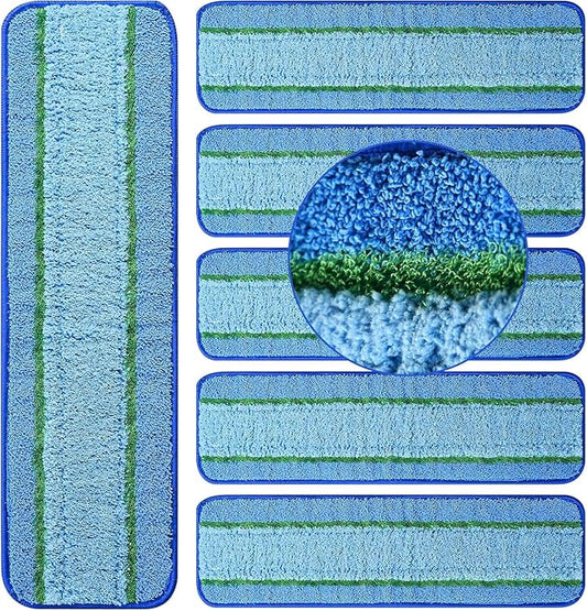 6 Pack Deep Clean Pads for Bona Family of Mops | Washable & Reusable Microfiber Cleaning Pad for Hardwood and Multi-Surface