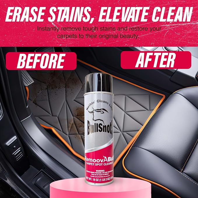 Carpet Spot & Upholstery Stain Remover – Fast Acting, Powerful Cleaner for Oil, Grease, Dirt, Coffee, Urine & More – Ideal for Car Interiors, Fabrics, & Carpets – Made in the USA