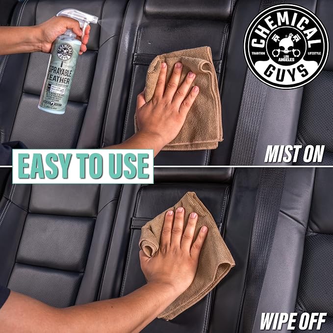 Chemical Guys SPI_103 Sprayable Leather Cleaner and Conditioner in One for Interiors, Apparel, and More (Works on Natural, Synthetic, Pleather, Faux Leather and More) Leather Scent, 128 fl oz (1 Gal) | One-step spray cleans and nourishes leather, vinyl...