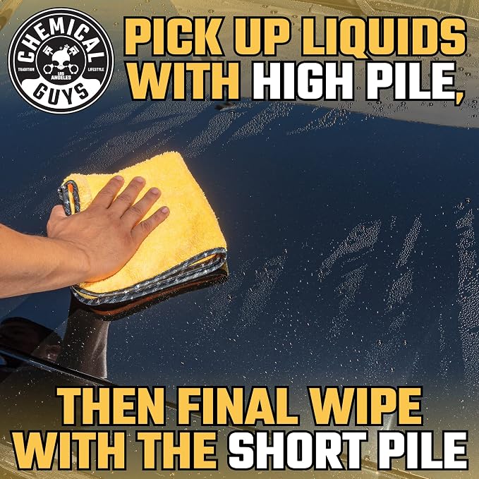 Chemical Guys, Professional Microfiber Towels, 16 x 16 in, Gold, 3 Pack | Ultra-soft, scratch-free towels to buff wax, dry panels and clean glass and interiors, machine washable