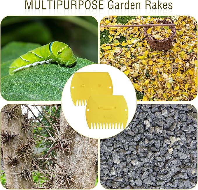 Mobitel Leaf Scoops Hand Rakes -Large Leaf Grabber for Picking Up Yard Leaves, Lawn Garbage and Grass Clippings