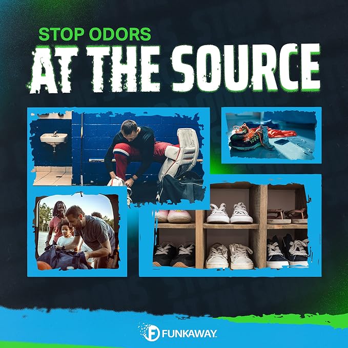 FunkAway Travel Size Shoe Deodorizer Spray (3.4 oz - 3 Pack) Odor Eliminator for Shoes, Gym Bags, Clothes and Gear, On-the-Go Odor Neutralizer that Attacks Funk at the Source