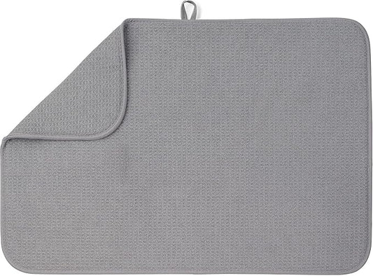 Bellemain XL Dish Drying Mat 18" X 24" Super Absorbent Microfiber Dish Drying Mat for Kitchen Counter, Dry Pad for Dishes, Utensils, Pots and Pans (DARK GRAY)