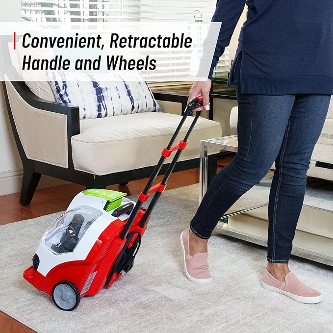 Rug Doctor Pet Portable Spot Cleaner, 2X Suction Power, Lightweight Pet Carpet Cleaner Machine, Pro-Grade Power Removes Stains & Odors from Rugs, Carpets And Upholstery | Dual-Action Pet Tool Picks Up Pet Hair and Removes Stains and Odors, Wheels and R...