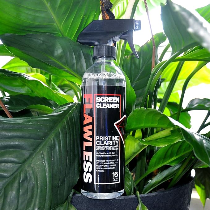 Flawless Screen Cleaner Spray with Microfiber Cleaning Cloth for LCD, LED Displays on Computer, TV, iPad, Tablet, Phone, and More (16oz 2 Pack)