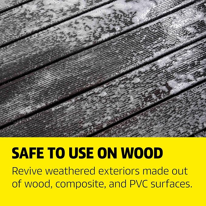 KÄRCHER Wood Fence & Deck Cleaner, For Pressure Washers | Removes Dirt and Grime from Wood, Composite, and PVC, Highly Concentrated, Makes up to 40 gal of Cleaner, Residue Free