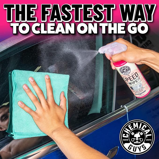 Chemical Guys, Speed Wipe Quick Detailer Spray, High Gloss Shine, 16 oz | Spray-and-wipe detailer adds instant streak-free gloss on paint, glass, wheels and trim between full washes