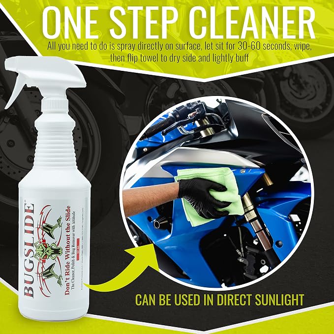 BugSlide Bug Remover All Purpose Car Cleaner & Detailer Spray, 32 Oz | All purpose spray for interior and exterior use. Removes bugs from plastic, metal, glass and mirrors, no scratching.