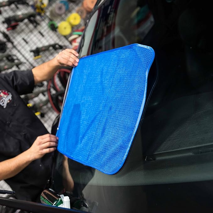 Chemical Guys, Waffle Weave Glass & Window Microfiber Towel, Blue, 24 x 16 | For streak-free cleaning on cars, home glass, windows and mirrors, 7x absorbent streak-free glass cloth