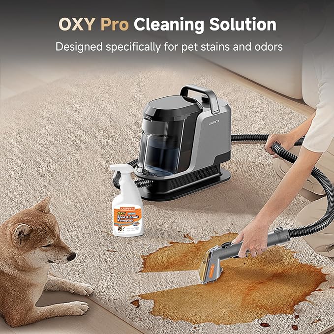 Uwant 18Kpa Powerful Suction Carpet Steam Cleaner with Pet Pro Cleaner | Set of 1 Portable Carpet Cleaner for Pets with Cleanning Tools Upholstery Steam Cleaner for Carpets, Couch, Sofa, Cars