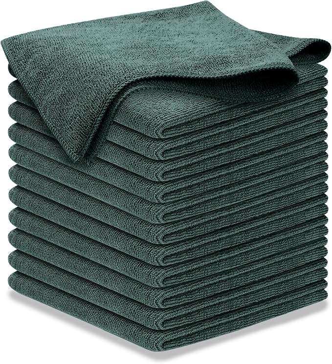 USANOOKS Premium 300GSM Microfiber Cleaning Cloth - 12.5"x12.5" High Performance - 1200 Washes, Ultra Absorbent Microfiber Towels for Cars Undercarriage, Rims & Engine Bay Cleaning - Microfiber Cloth