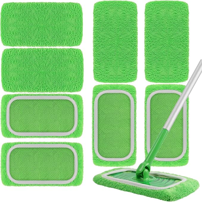 AmaVins 8Pk Reusable Microfiber Mop Pads for Swiffer Sweeper