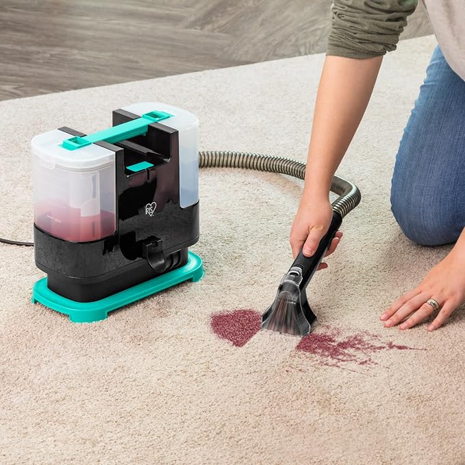 IRIS USA Carpet Upholstery Spot Cleaner, Chemical-Free, 1000mL Tank | Auto Spray, Low Pile Carpets, Couch, Sofa, Car Detailing, Shallow Berber Rug