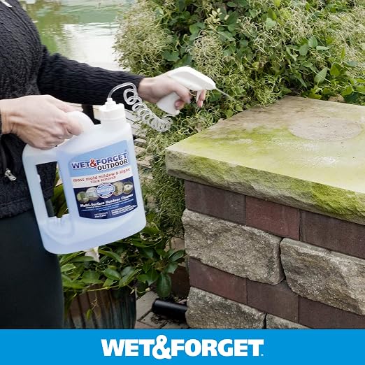 Wet & Forget Outdoor Moss, Mold, Mildew, & Algae Stain Remover Multi-Surface Cleaner, Ready to Use, 64 Ounce (Pack of 4)