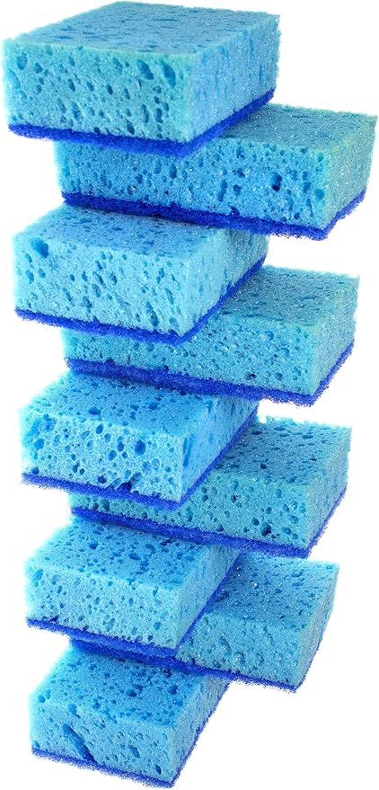 Blue Multi Use Scrub Sponges. Made in Europe. 9 Pack
