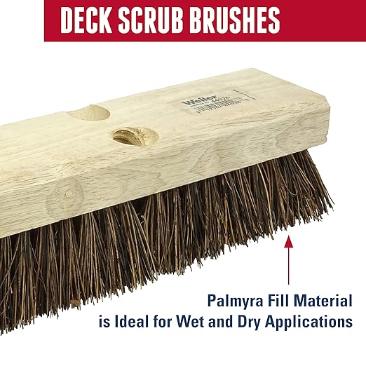 Weiler 44027 12" Deck Scrub Brush, Palmyra Fill (Pack of 12)