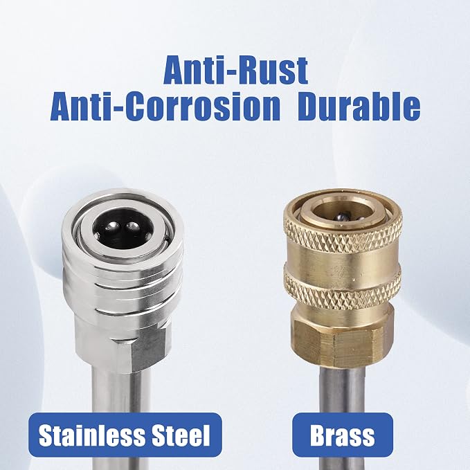 Pressure Washer Wand Extension, 240 Inch, Stainless Steel | Replacement Lance with 1/4" Quick Connect Fitting, 4000 PSI, 4 Wands – 60" Each Wand