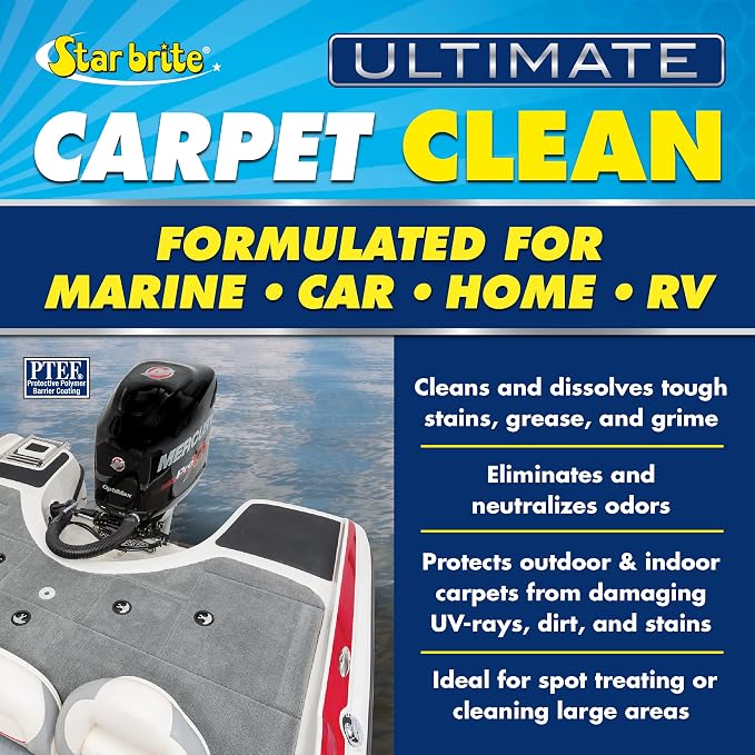 STAR BRITE Ultimate Carpet Clean With PTEF, High-Performance Cleaner | Foaming action lifts dirt, dissolves oily stains, grease and fish blood, deodorizes, polymer coating repels UV rays