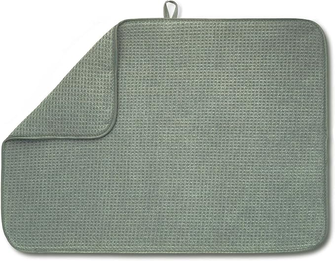 Bellemain XL Dish Mat 24" x 17" ( LARGEST MAT ) Microfiber Dish Drying Mat , Super absorbent ( Green )