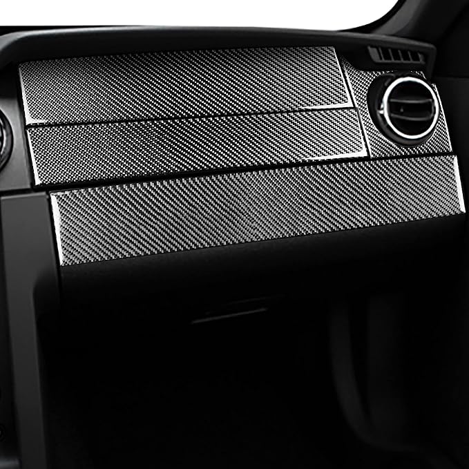 Real Carbon Fiber Trim for Ford Mustang GT Shelby Accessories | for 2005 2006 2007 2008 2009，Co-pilot Instrument Panel Cover，Thick Overlay Sticker Decal，4PCs