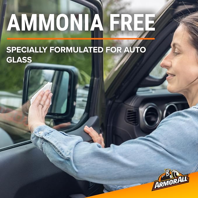 Armor All Car Glass Wipes, Auto Glass Cleaner, 90 Count | Ammonia-free window cleaner wipes safe on tinted glass; remove filmy residue, fingerprints, and bugs