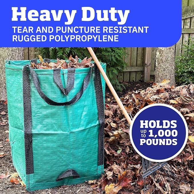 DURASACK Heavy Duty Home and Yard Bags, Green, 3 Pack