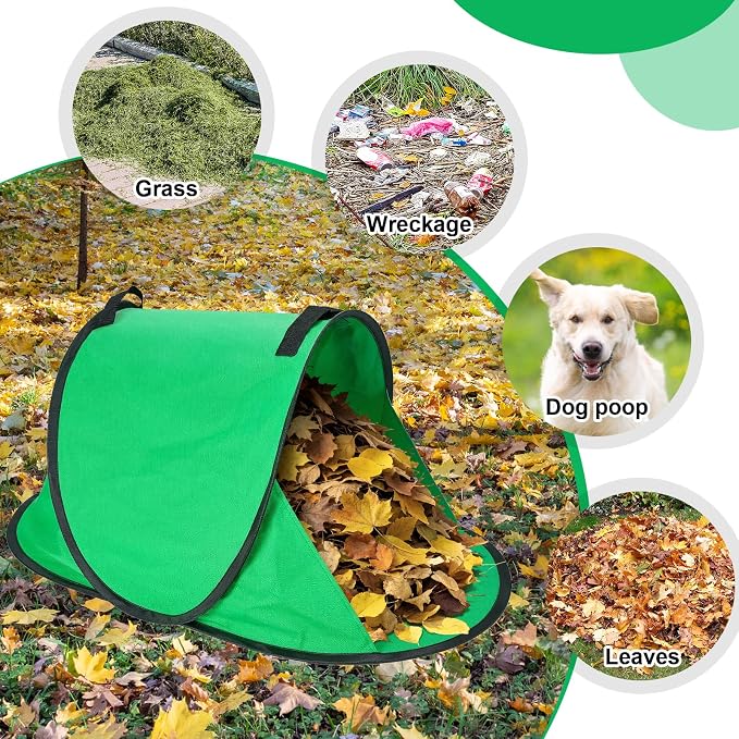 2026 New 60 Gallon Pop-Up Foldable Leaf Collector,Portable LeafBag,600D Oxford Cloth Leaves Pick Up Tool,Thicken Collapsible Leaves Picker Bag,Dustpan-Type Lawn Collector,Reusable Yard Garden Bag