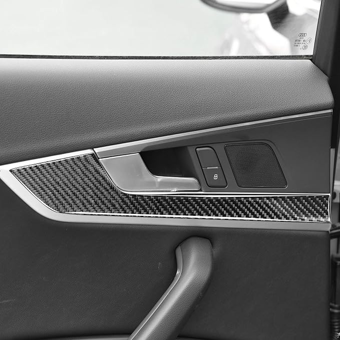 Real Carbon Fiber Trim for Audi Accessories | for B9 A4 S4 A5 S5 2020-2025 / RS5 2021-2025 Door Panel Strip Interior Thick Overlay Decal - A