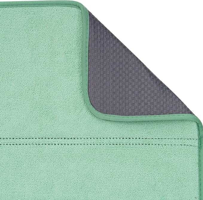 FRESHMNIT Dish Drying Mat for Kitchen Counter, 2 Pack Microfiber Absorbent Dish Drying Mats, 14" x 17" Dish Drying Pad, Dishes Drainer Mat for Countertops or Sink