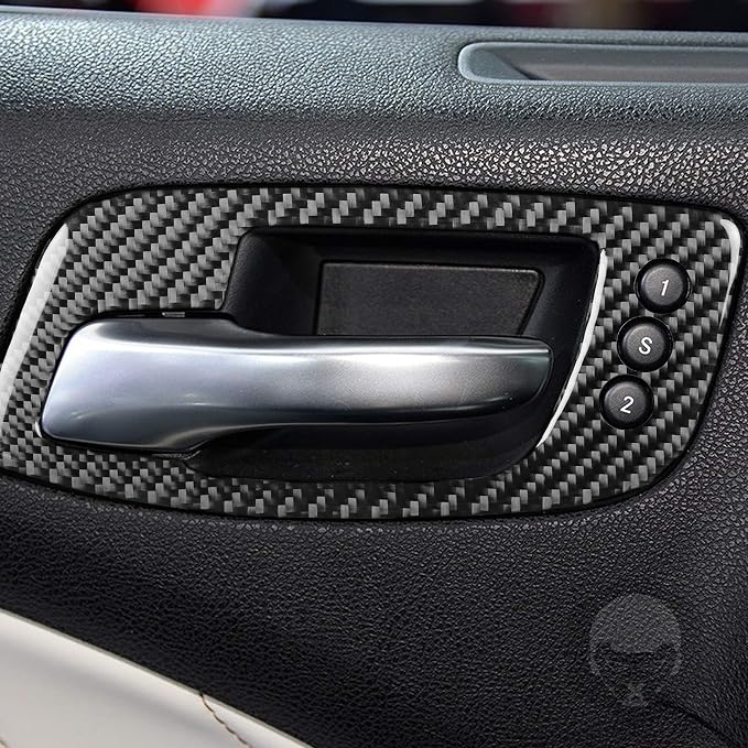 Real Carbon Fiber Trim for Dodge Charger Chrysler 300 Accessories | for Charger 2011+ Chrysler 300 2011-2023 Door Handle Sticker Interior Thick Overlay Decal - B