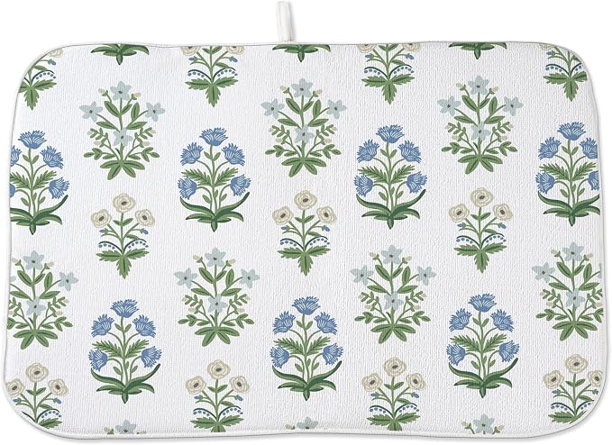 Spring Dish Drying Mat 18x24 Inches For Kitchen Counter Absorbent Floral 4 Kitchen Decoration Summer Floral Drying Mat For Home Kitchen,Dining Room,Office Decoration