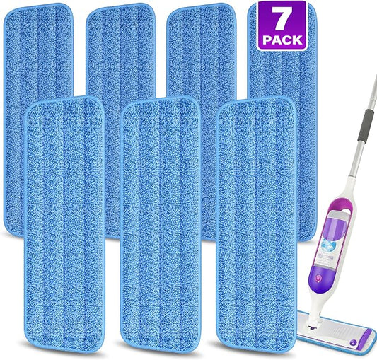 7 Pack Washable Mop Pads for Swiffer PowerMop: Microfiber Wet Mops Refills | Power Mop Pads Reusable Multi-purpose, Hardwood Floor Mop Pads Replacement, for 13''-15'' Spray Mops Multi-surface Floors