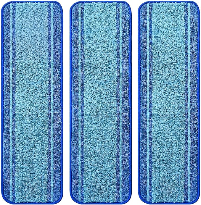 3-Pack Microfiber Mop Pads for Bona Mpo- Washable Reusable Refills for Hardwood, Tile & Multi-Surface Floors | Pet Hair & Stain Remover