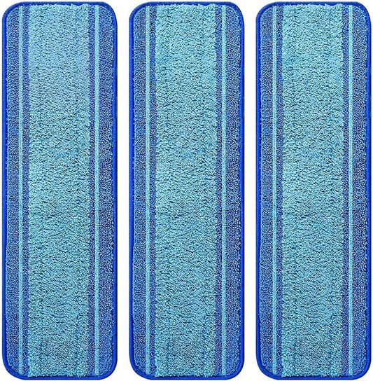 3-Pack Microfiber Mop Pads for Bona Mpo- Washable Reusable Refills for Hardwood, Tile & Multi-Surface Floors | Pet Hair & Stain Remover