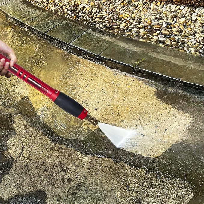 Hourleey Pressure Washer Gun, Red High Power Washer Gun with Replacement Wand Extension, 5 Nozzle Tips, M22 Fittings, 40 Inch, 5000 PSI , Not Compatible with Garden Hose