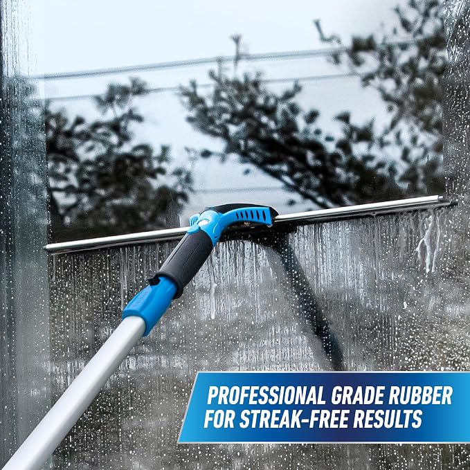 Unger 18-inch Professional Grip Swivel Squeegee – Professional Grade Window Squeegee for the Home, Large Squeegee for Glass Window Cleaning