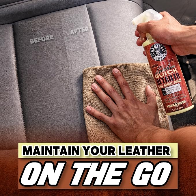 Chemical Guys, Leather Quick Detailer, Cleaner & Conditioner Spray, 32 oz | Quick spray cleans and conditions seats, furniture and apparel, safe on natural, synthetic and faux leather