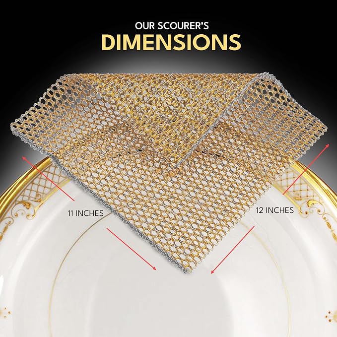 Non-Scratch Dish Scrubbers (3 Pcs) — Outlasts 7+ Sponges, Stays Odor-Free | Replace Smelly Kitchen Sponges | Non-Absorbent Mesh | Safe on Non-Stick, Cast Iron, Glass | Made in Korea Since 2012