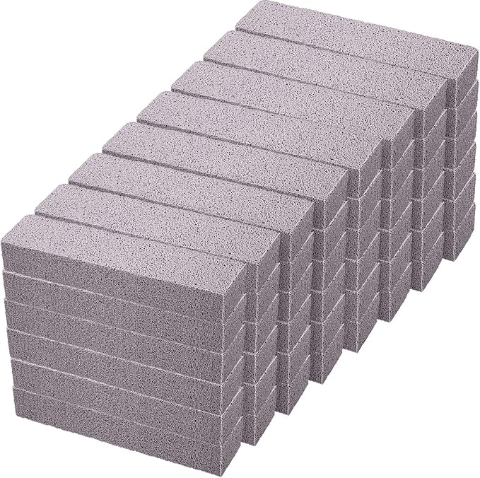 Chinco 48 Packs Pumice Stick for Cheaning, Pumice Scouring Stone Pad Removing Stain Grime Without Leaving Scratches for Kitchen Oven Stove Home Bathroom Toilet Pool House Cleaning Supplies