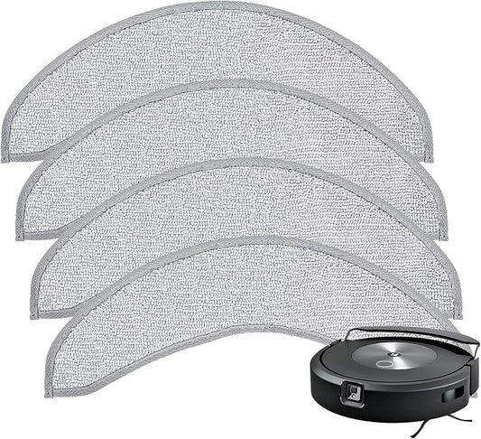 4 Pack Replacement Mop Pads for i-Robot Roomba Combo j7+/ j9+ Accessories | Microfiber Washable Mopping Pad for iRobot Roomba Combo j7+/ j9+ Robot Vacuum and Mop (Not fits for Roomba j7/ j7+/ j9+)